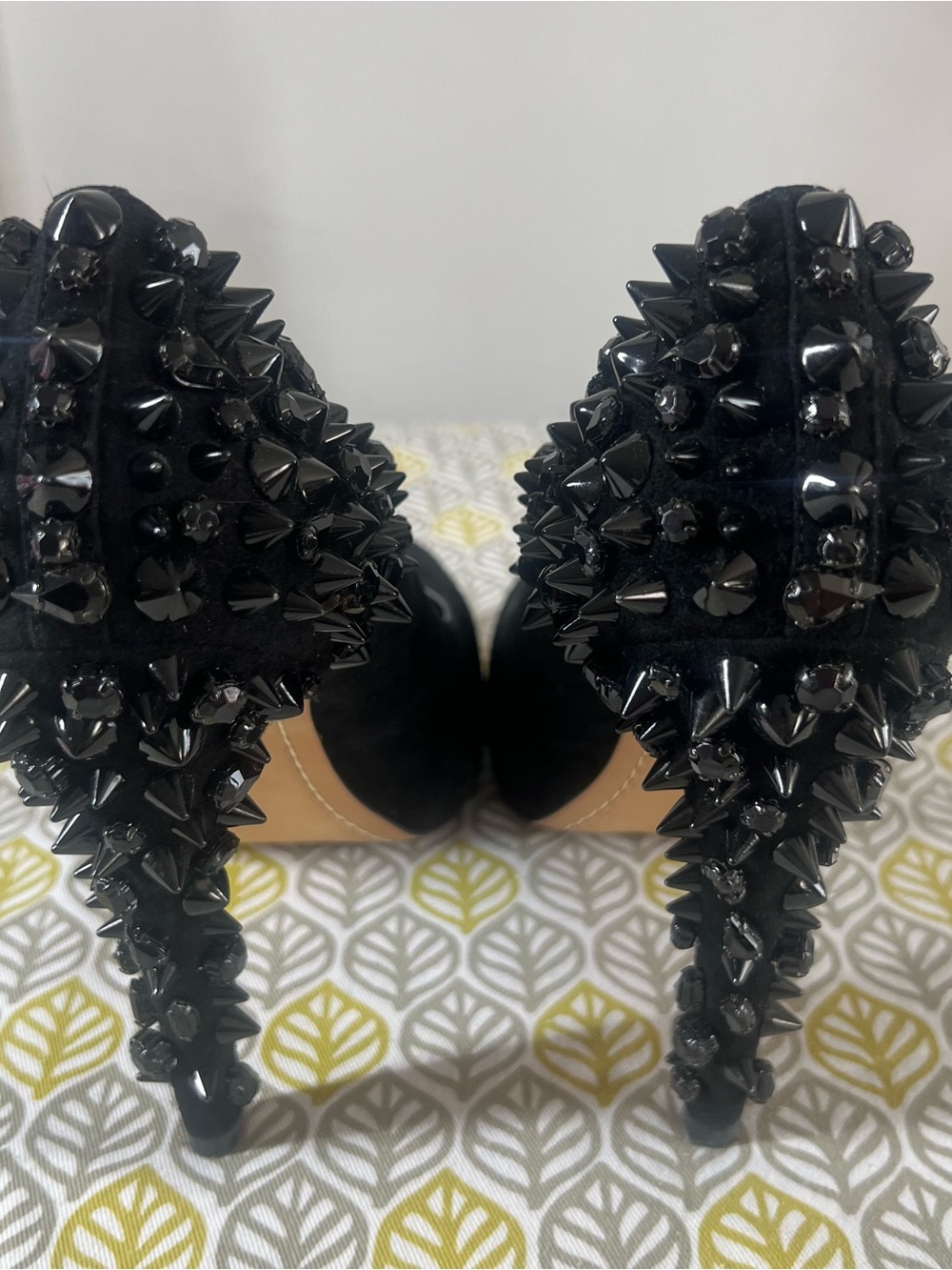 Sam Edelman Black Studded Suede Platform Pumps - Picture 4 of 10